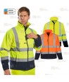 Cazadora softshell, bicolor, tricapa en alta visibilidad
