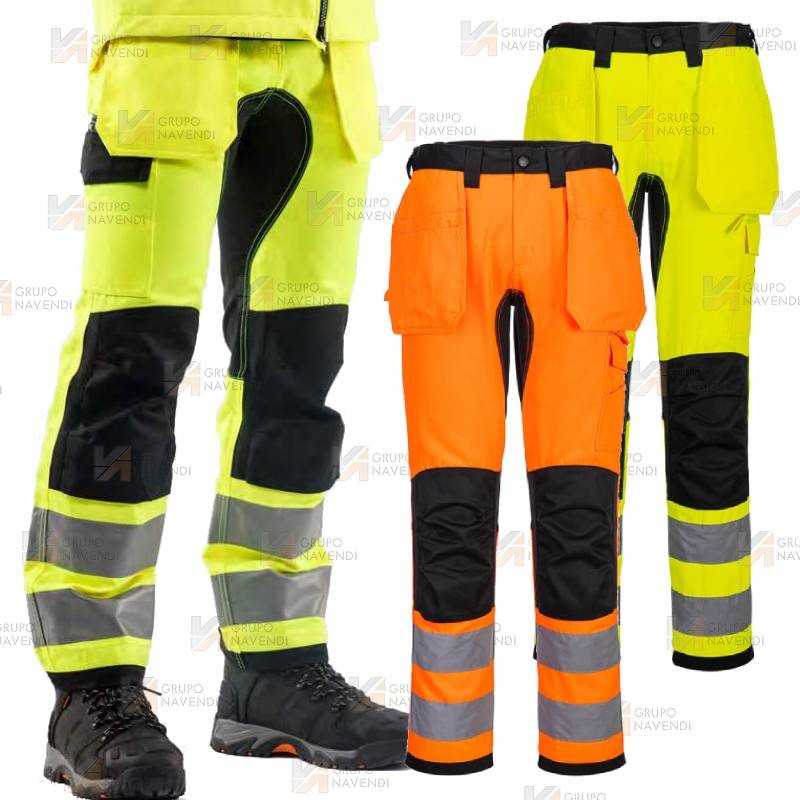 Pantalón, bicolor con tejido ecológico y elástico en alta visibilidad