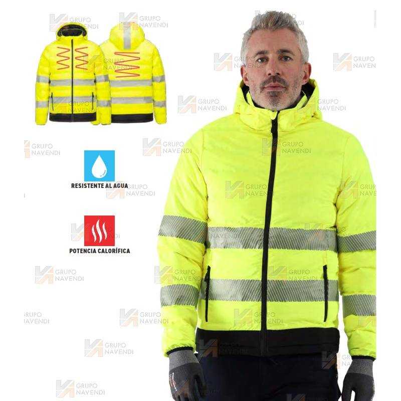 Chaqueta calefactada bicolor en alta visibilidad