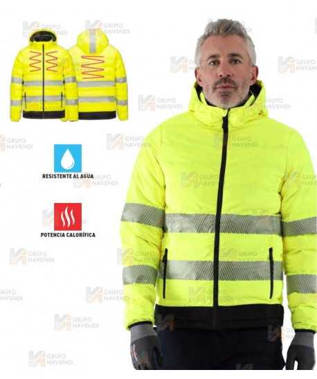 Chaqueta calefactada bicolor en alta visibilidad