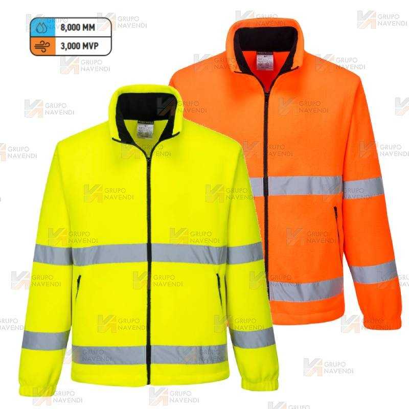 Chaqueta polar de alta visibilidad con membrana impermeable y transpirable
