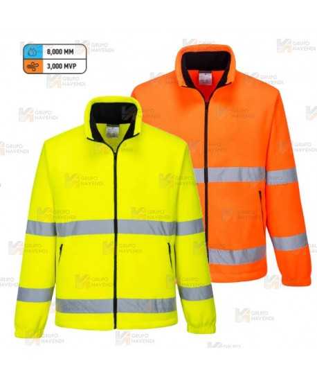 Chaqueta polar de alta visibilidad con membrana impermeable y transpirable