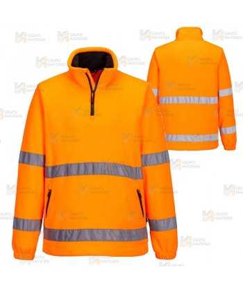 Jersey polar con media cremallera y membrana de alta visibilidad