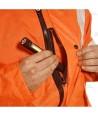 Cazadora piloto acolchada de alta visibilidad en naranja flúor