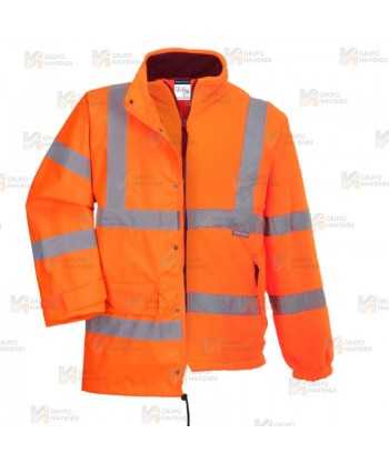 Parka ligera impermeable de alta visibilidad en naranja flúor