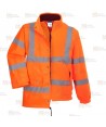 Parka ligera impermeable de alta visibilidad en naranja flúor