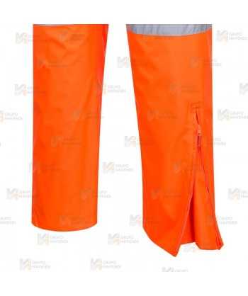 Pantalón impermeable y transpirable en naranja alta visibilidad