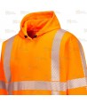 Sudadera con capucha con cintas segmentadas en naranja alta visibilidad
