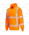 Sudadera con capucha con cintas segmentadas en naranja alta visibilidad