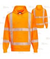 Sudadera con capucha con cintas segmentadas en naranja alta visibilidad