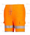 Pantalón deportivo con refuerzos en alta visibilidad naranja flúor