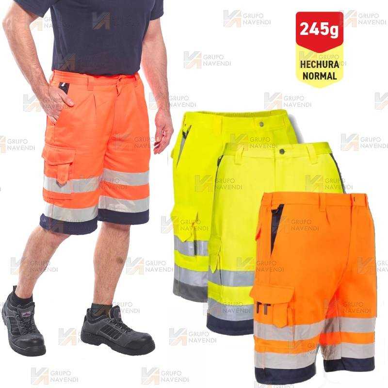 Pantalón bermuda bicolor alta visibilidad