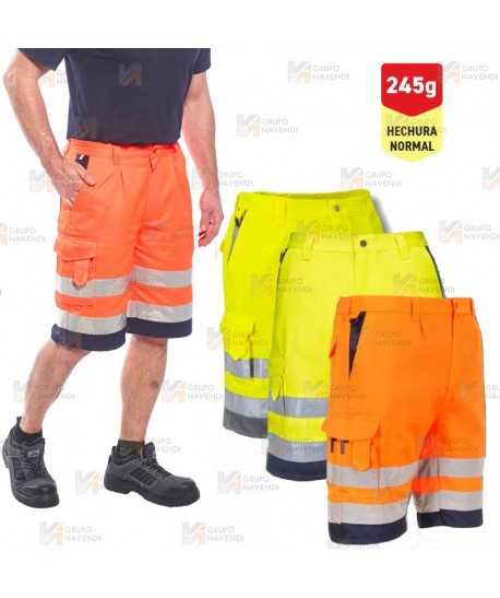 Pantalón bermuda bicolor alta visibilidad