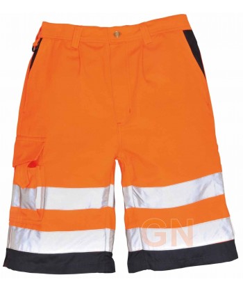 Pantalón bermuda muy ligero, bicolor alta visibilidad