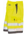 Pantalón bermuda bicolor amarillo flúor/gris.  Portwest E043