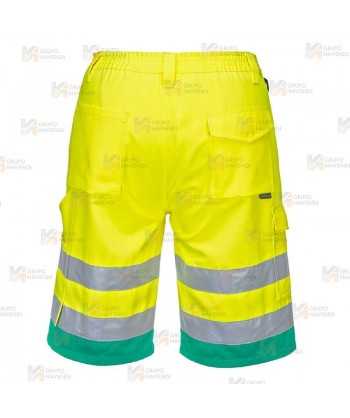 Pantalón bermuda muy ligero, bicolor alta visibilidad