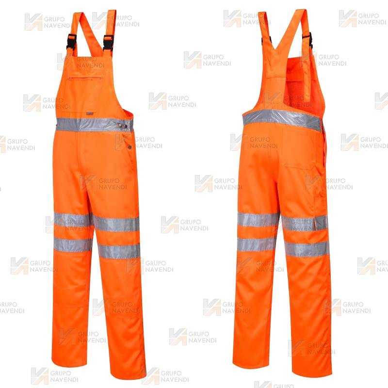 Peto en naranja alta visibilidad clase 2 con cintas reflectantes