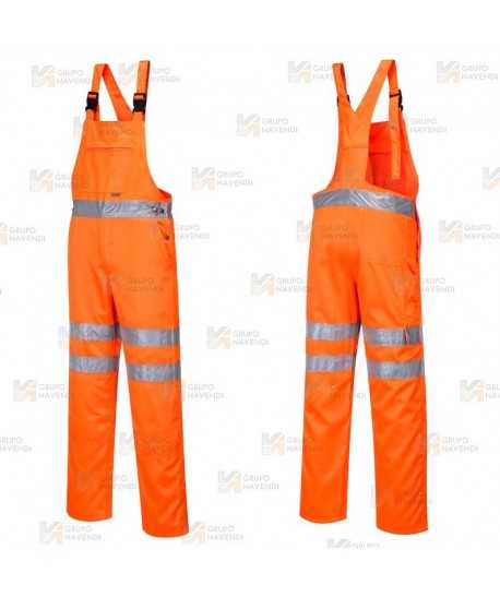 Peto en naranja alta visibilidad clase 2 con cintas reflectantes