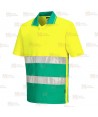 Polo transpirable bicolor de manga corta de alta visibilidad