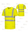 Camiseta bicapa alta visibilidad manga corta y cuello pico