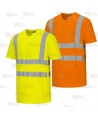 Camiseta bicapa alta visibilidad manga corta y cuello pico