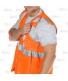 Chaleco largo anti atrapamiento en naranja alta visibilidad