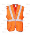 Chaleco largo anti atrapamiento en naranja alta visibilidad