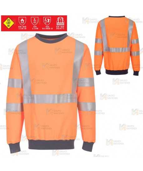 Sudadera ignífuga, antiestática, anti arco y alta visibilidad (ARC 2)