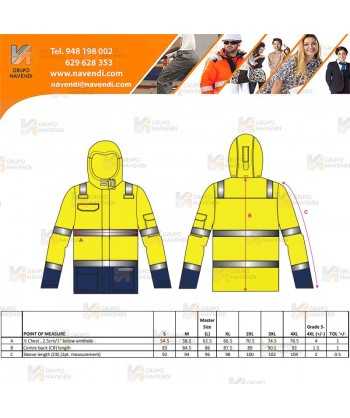 Parka ligera, impermeable, ignífuga y multinorma  (ARC 3)