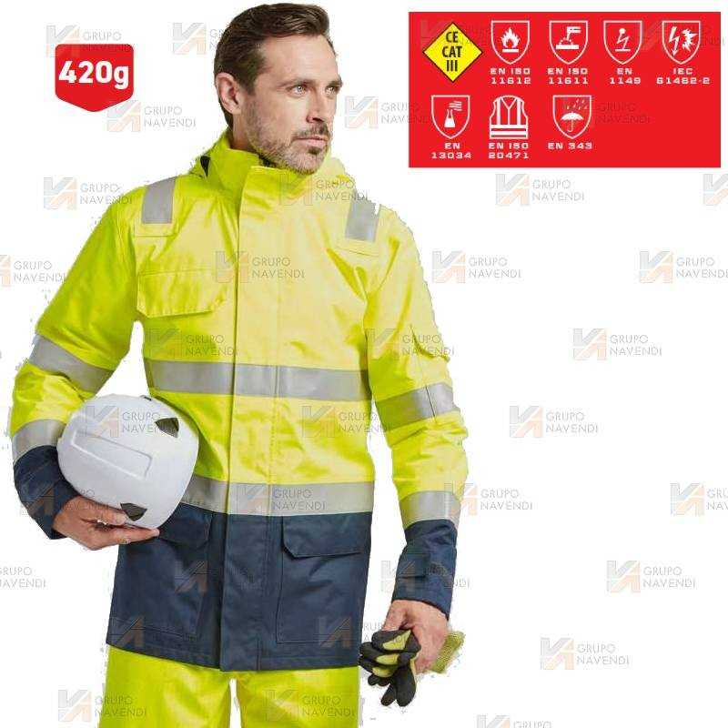 Parka ligera, impermeable, ignífuga y multinorma  (ARC 3)