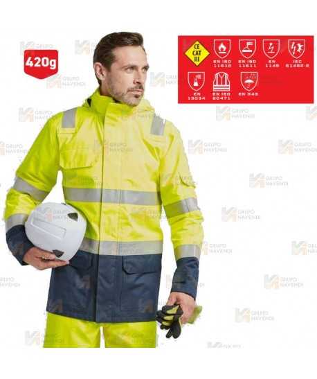 Parka ligera, impermeable, ignífuga y multinorma  (ARC 3)
