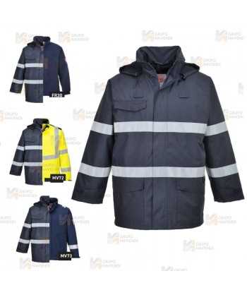 Parka ignífuga, impermeable multinorma con forro desmontable