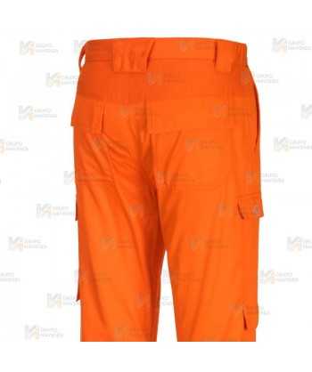 Pantalón ignífugo, antiestático, elástico y anti arco color naranja con cintas reflectantes