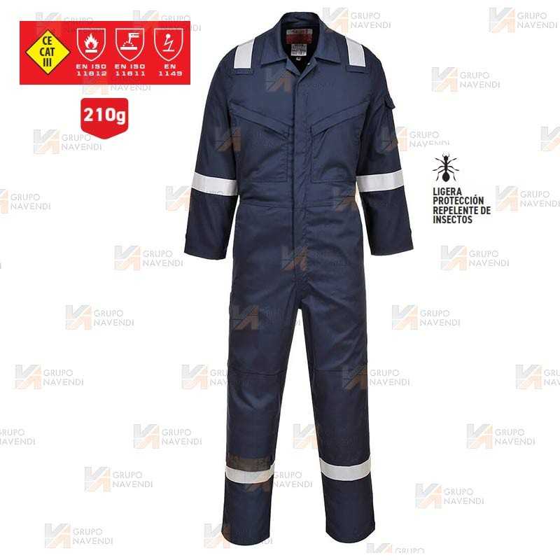 Buzo ligero, ignífugo, antiestático, con protección ante insectos