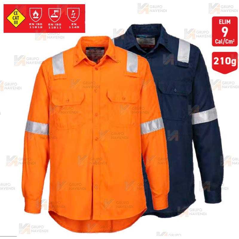Camisa ignífuga, antiestática, anti arco (ARC-2)  y protección química