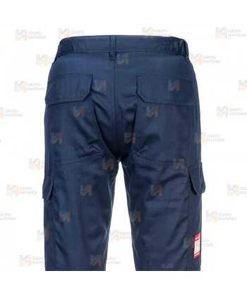 Pantalón ignífugo, antiestático y anti arco (ARC 2) color azul marino con cintas reflectantes