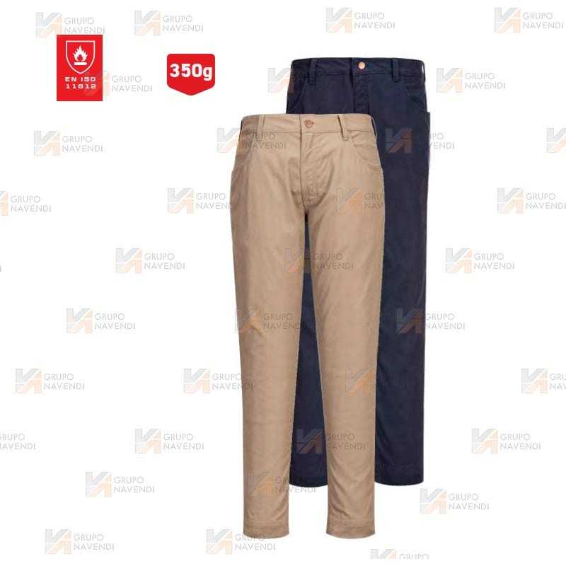 Pantalón ignífugo, elástico, hechura ajustada, muy grueso (350 gr)