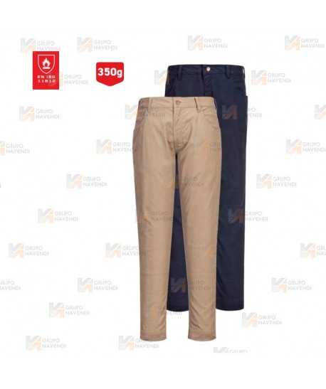 Pantalón ignífugo, elástico, hechura ajustada, muy grueso (350 gr)