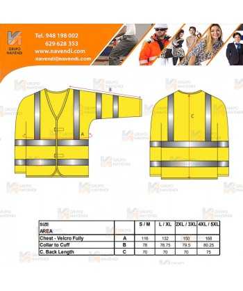 Chaqueta ligera, ignífuga, antiestática y de alta visibilidad clase 3