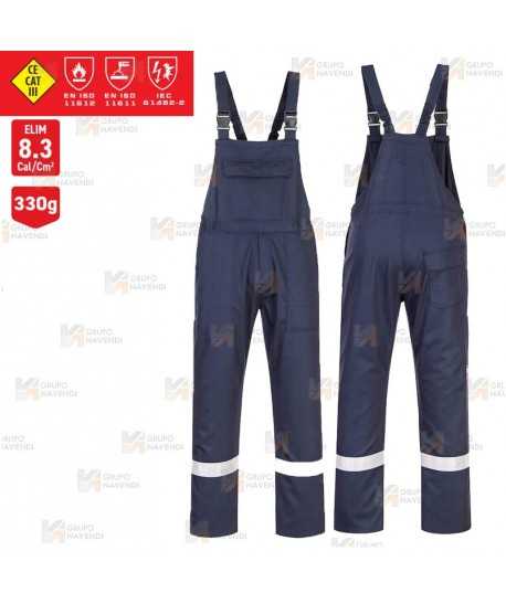 Peto ignífugo, grueso y anti arco con cintas reflectantes 330 gr (ARC 2)