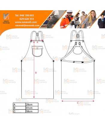 Mandil para soldadura de serraje marrón