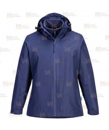 Parka impermeable con chaqueta polar desmontable para mujer
