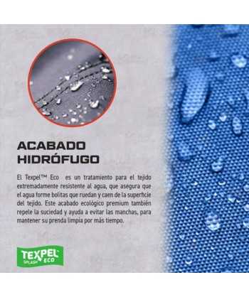 Gabardina larga, muy ligera con cintas reflectantes y capucha