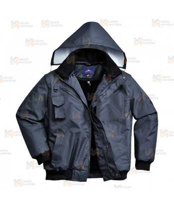 Cazadora de PU impermeable y desmontable 4 en 1
