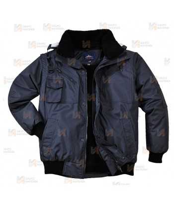 Cazadora de PU impermeable y desmontable 4 en 1