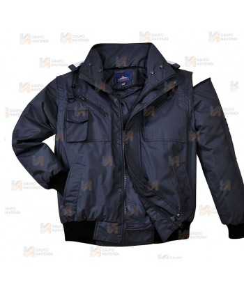 Cazadora de PU impermeable y desmontable 4 en 1