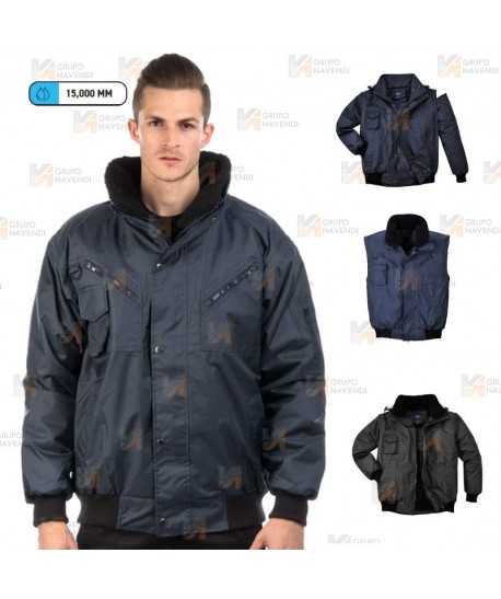 Cazadora de PU impermeable y desmontable 4 en 1