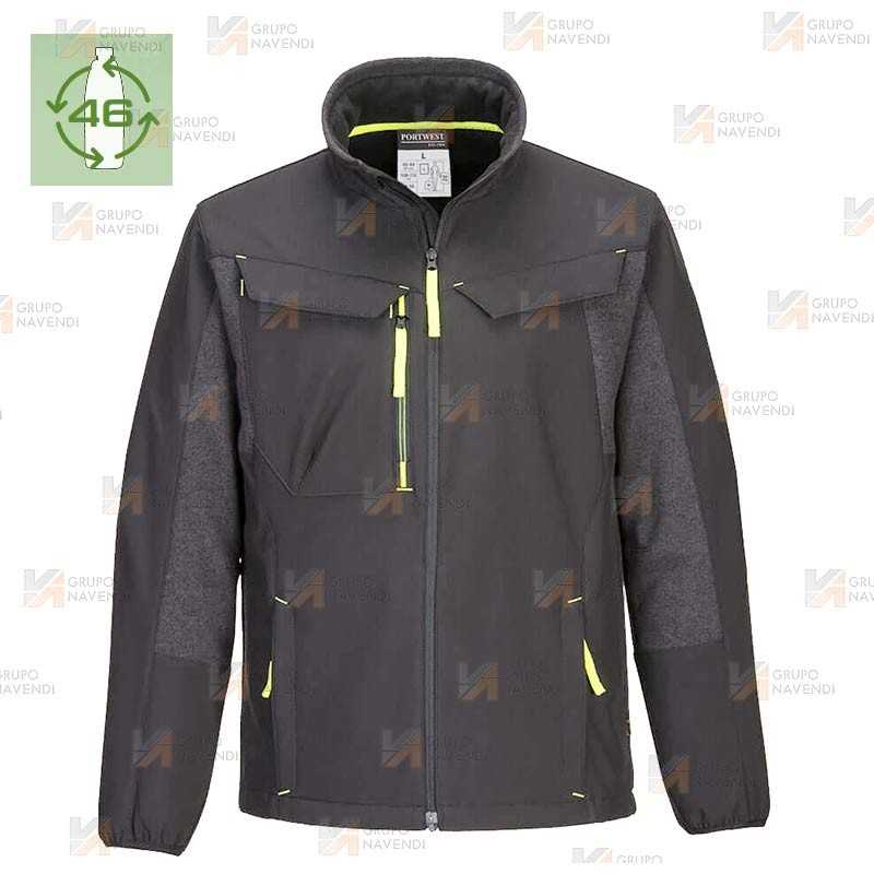 Softshell transpirable con tejido ecológico color negro
