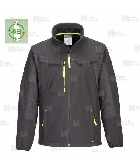 Softshell transpirable con tejido ecológico color negro