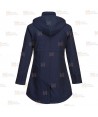 Abrigo softshell muy grueso de triple capa y capucha color azul marino para mujer